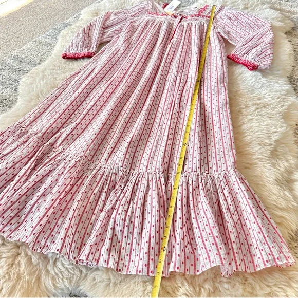 💋SOLD💋 ♥️🌹DÔEN ‘Emmeline’ Organic Cotton Voile Cascading Lace-Trim Nightgown - Picture 14 of 16